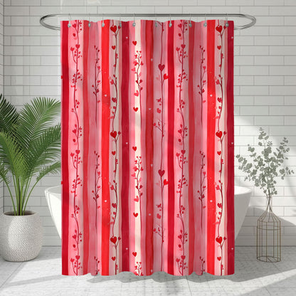 Pink Striped Shower Curtain