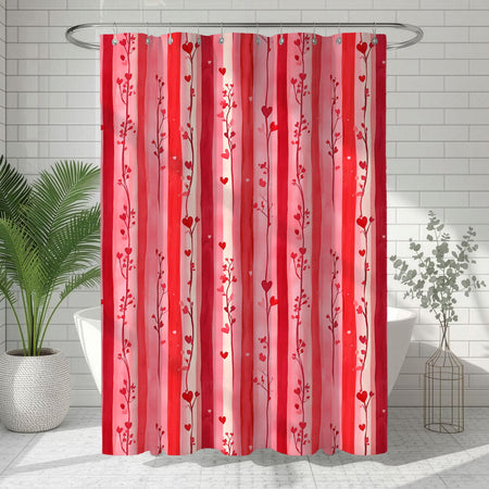 Pink Striped Shower Curtain