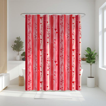 Pink Striped Shower Curtain