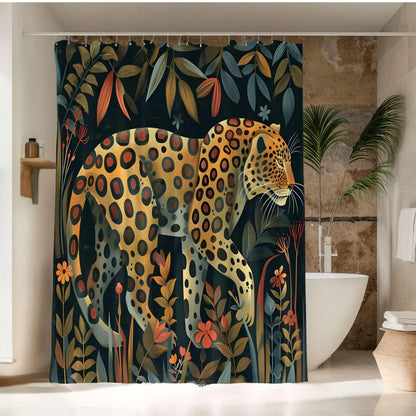 Leopard Jungle Art Shower Curtain