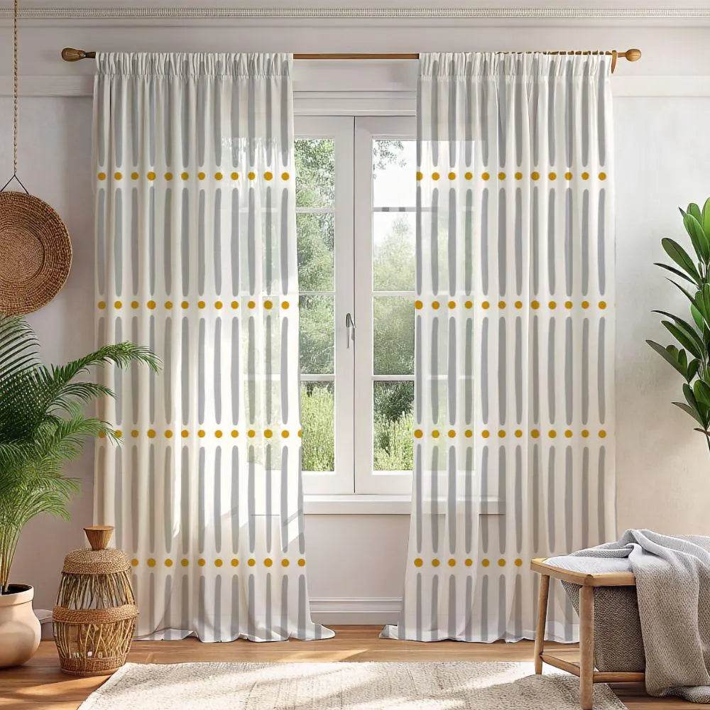 White Bogolan Curtains