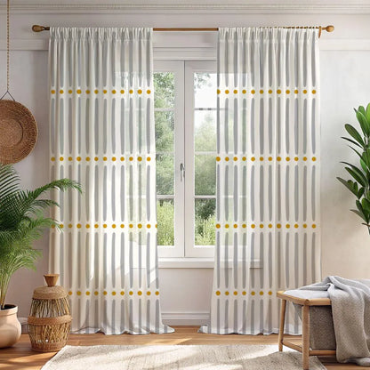 White Bogolan Curtains