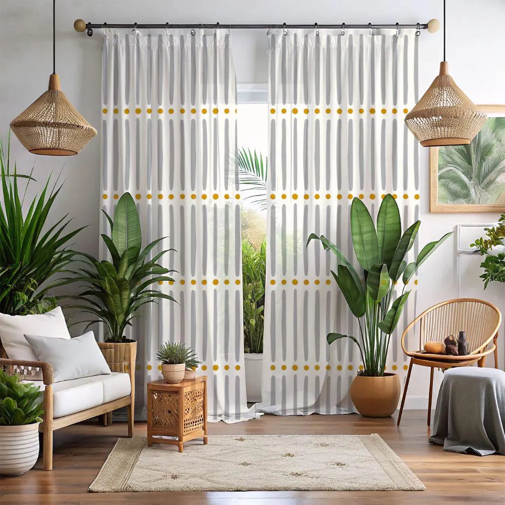 White Bogolan Curtains