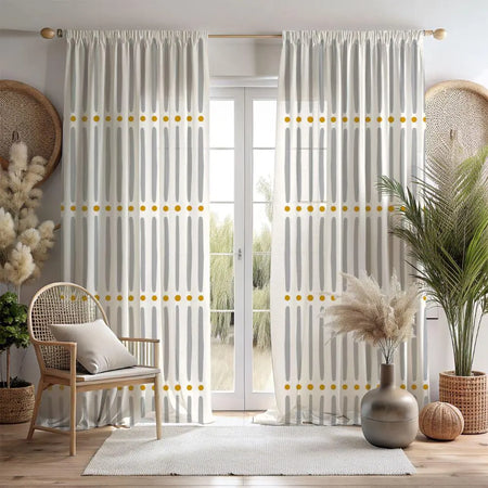 White Bogolan Curtains