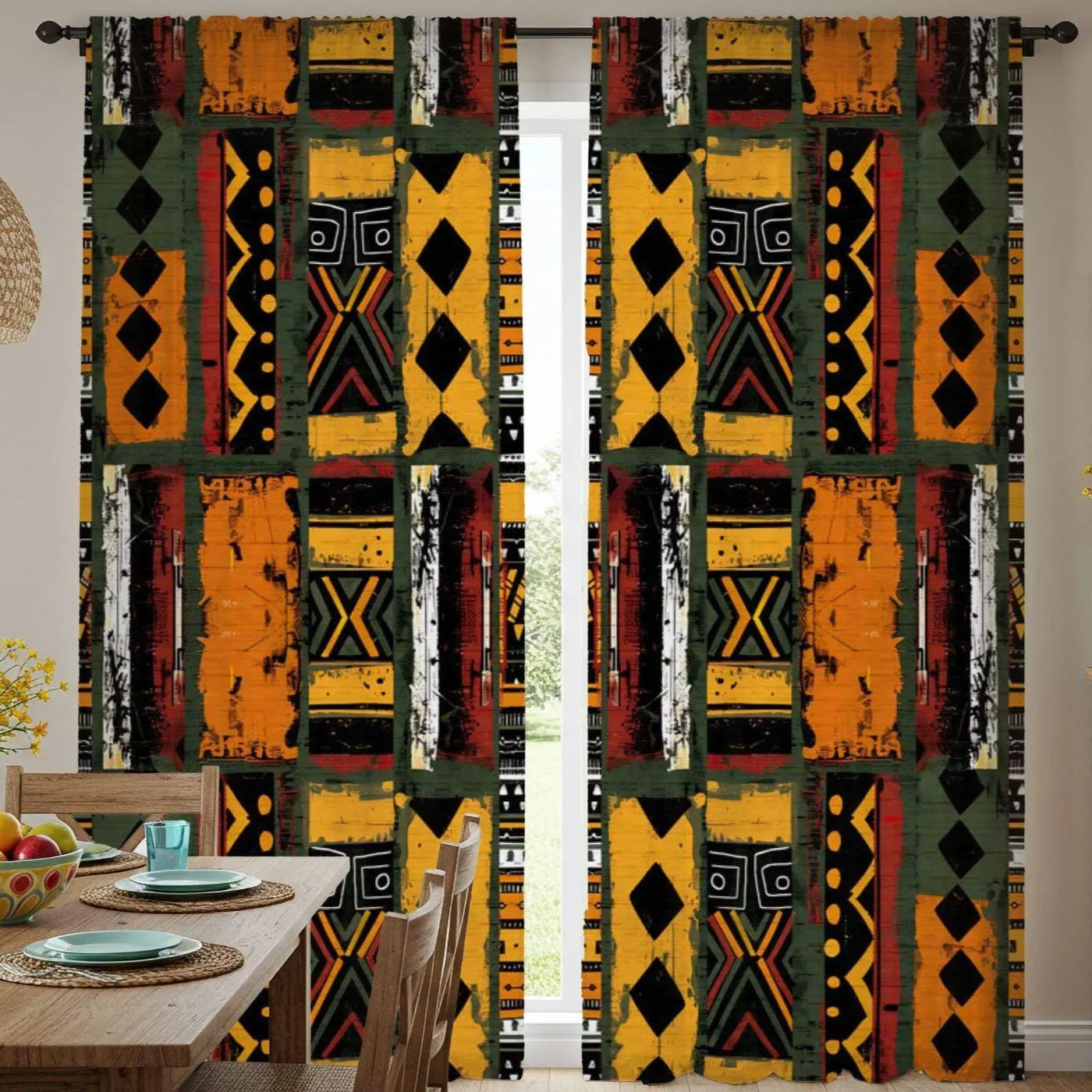African Mudcloth Blackout Curtains