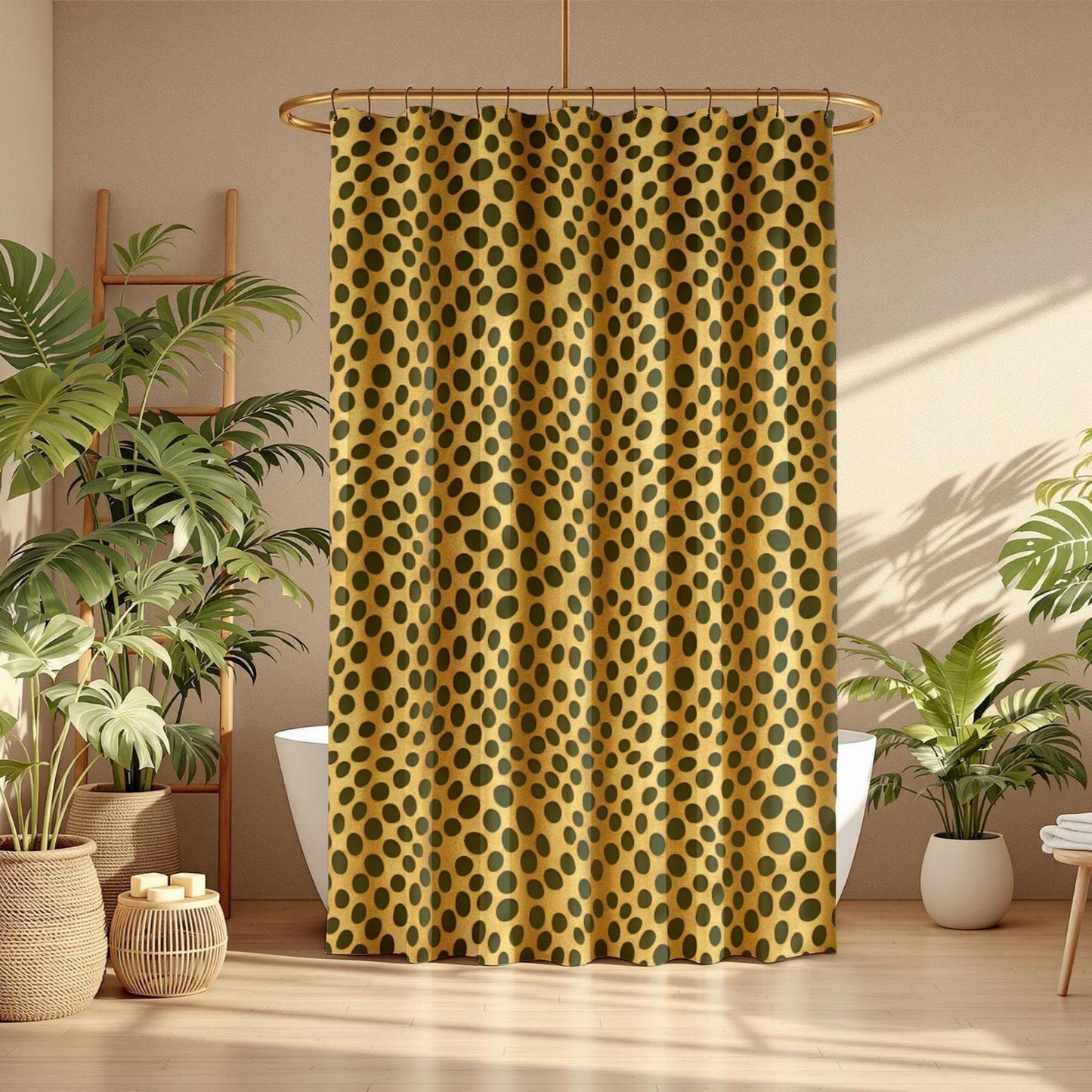 Retro Jungle Print Shower Curtain