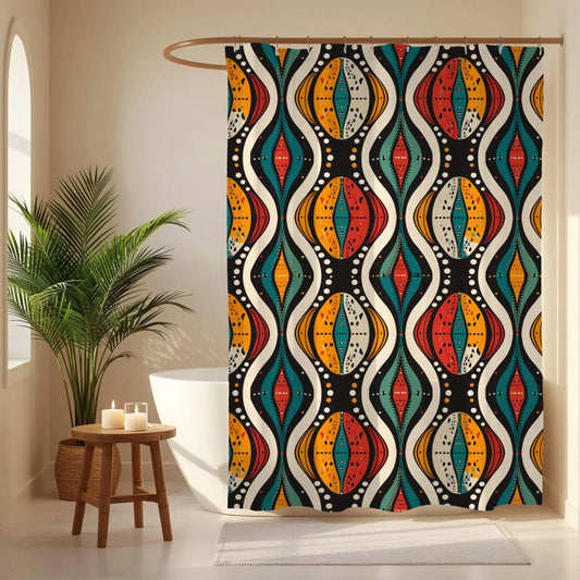 African Ankara Print Shower Curtain