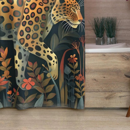 Leopard Jungle Art Shower Curtain