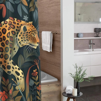 Leopard Jungle Art Shower Curtain