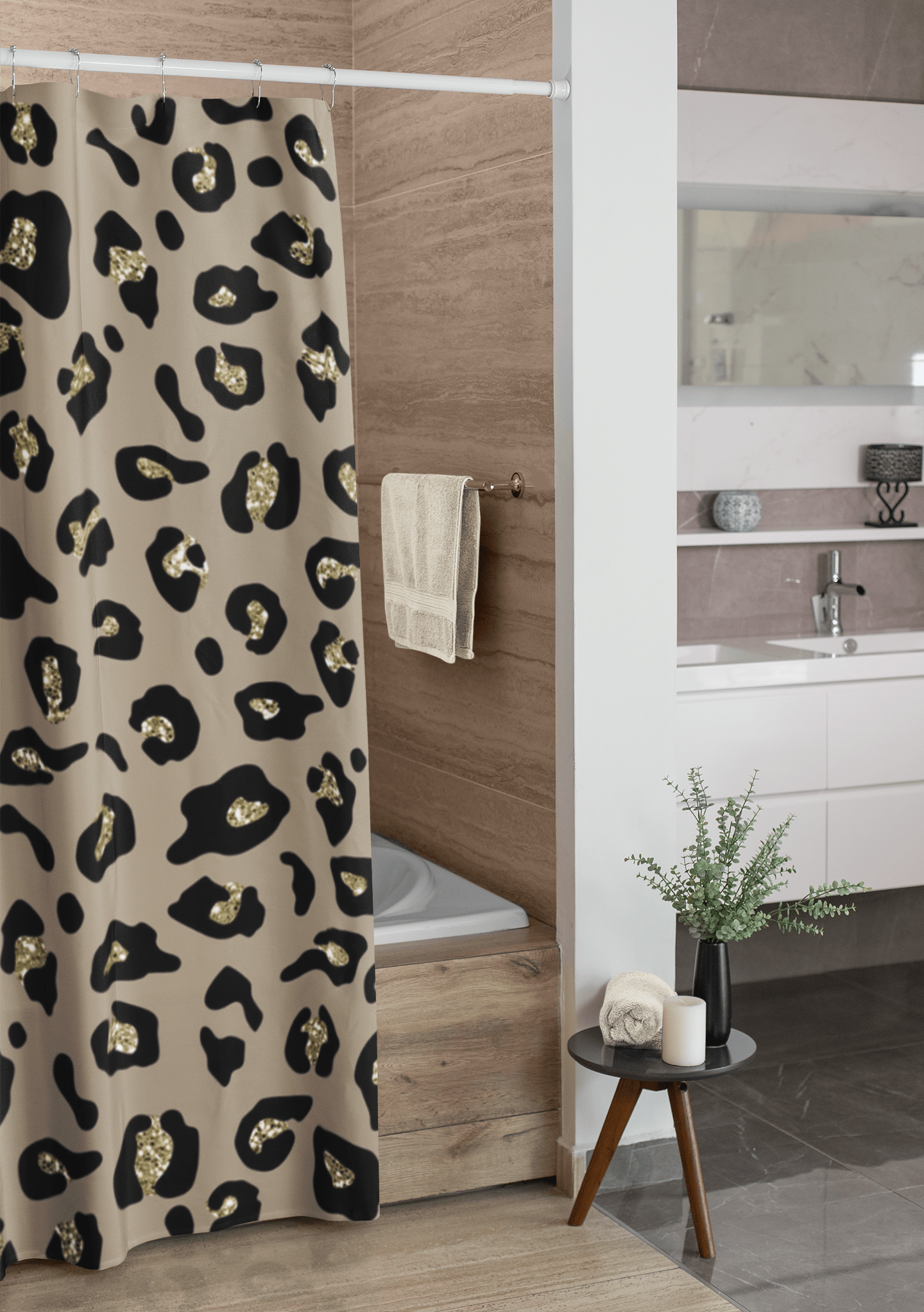 Leopard Print Shower Curtain - SANKTUARI DECOR