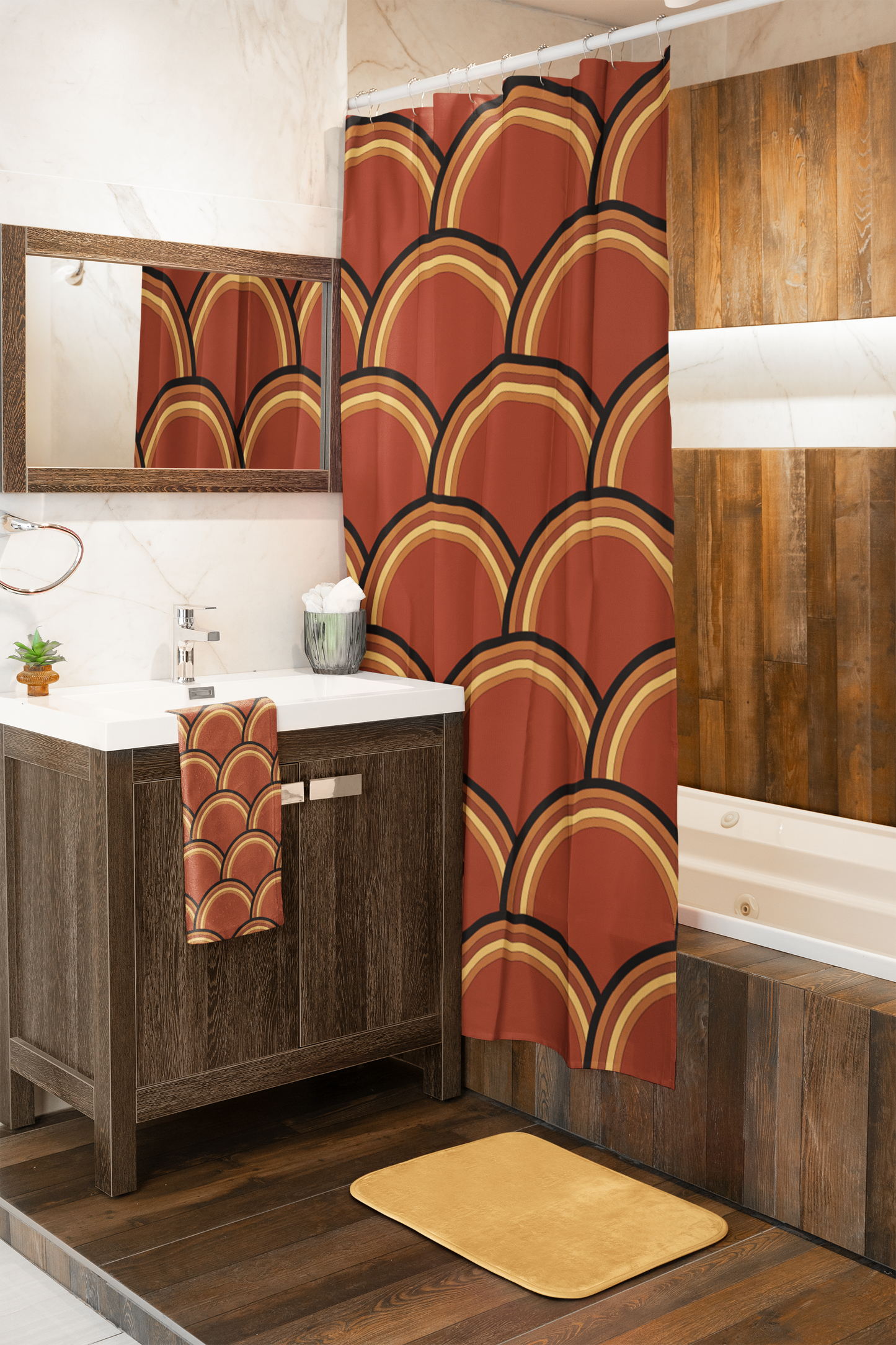 Retro Scallop Shower Curtain