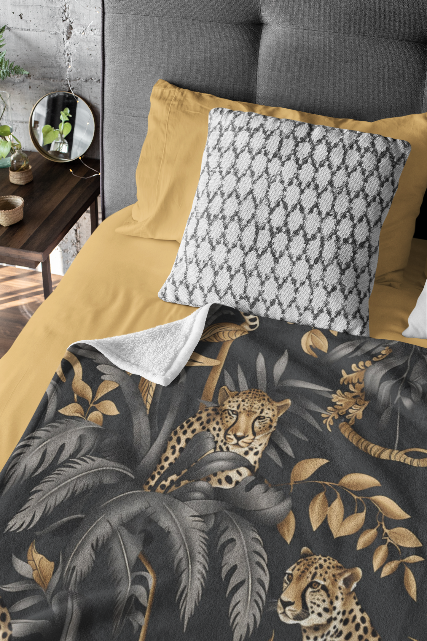 Cheetah Black Jungle Blanket