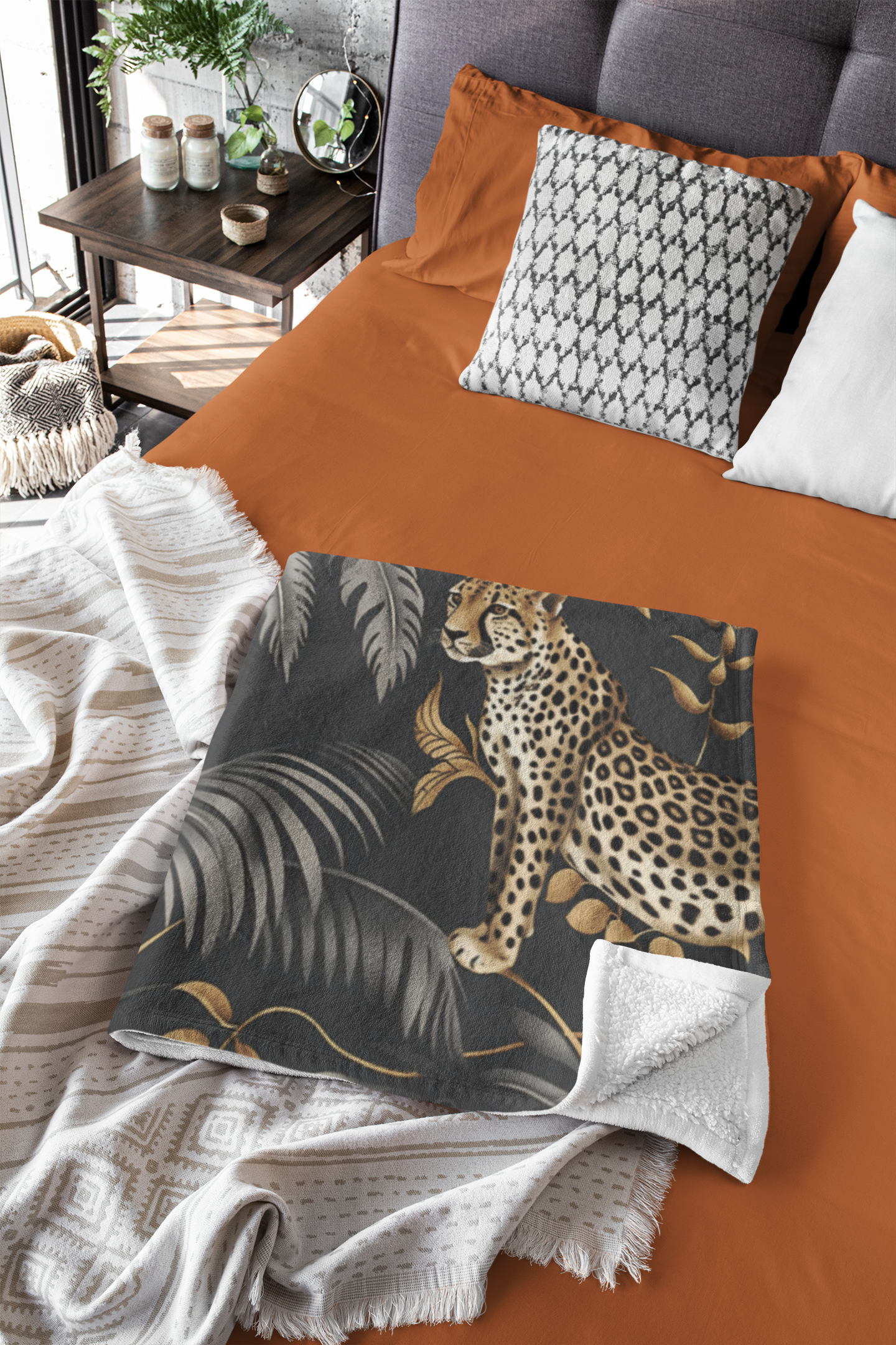 Cheetah Black Jungle Blanket