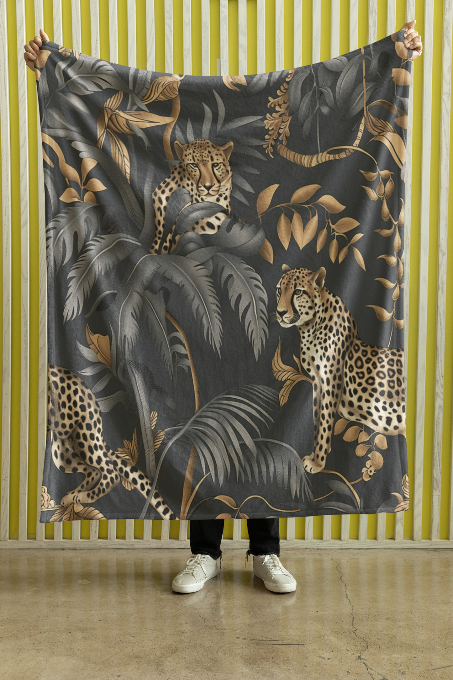 Cheetah Black Jungle Blanket