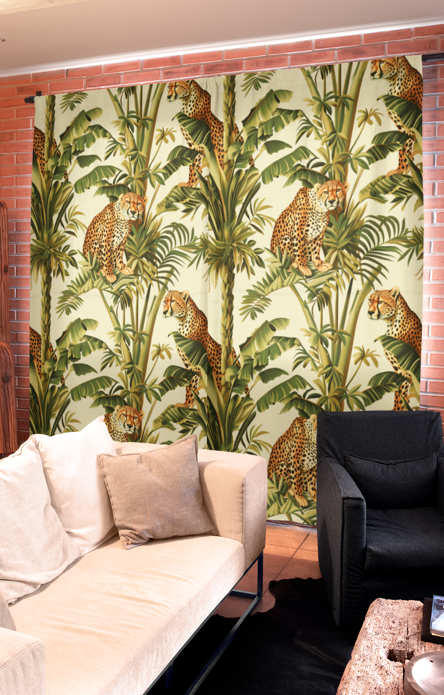 Cheetah Jungle Blackout Window Curtains