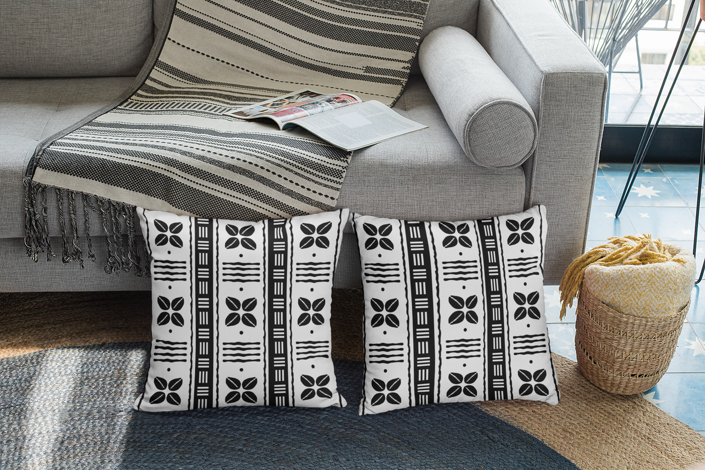 African Shells Pillow Cover-White