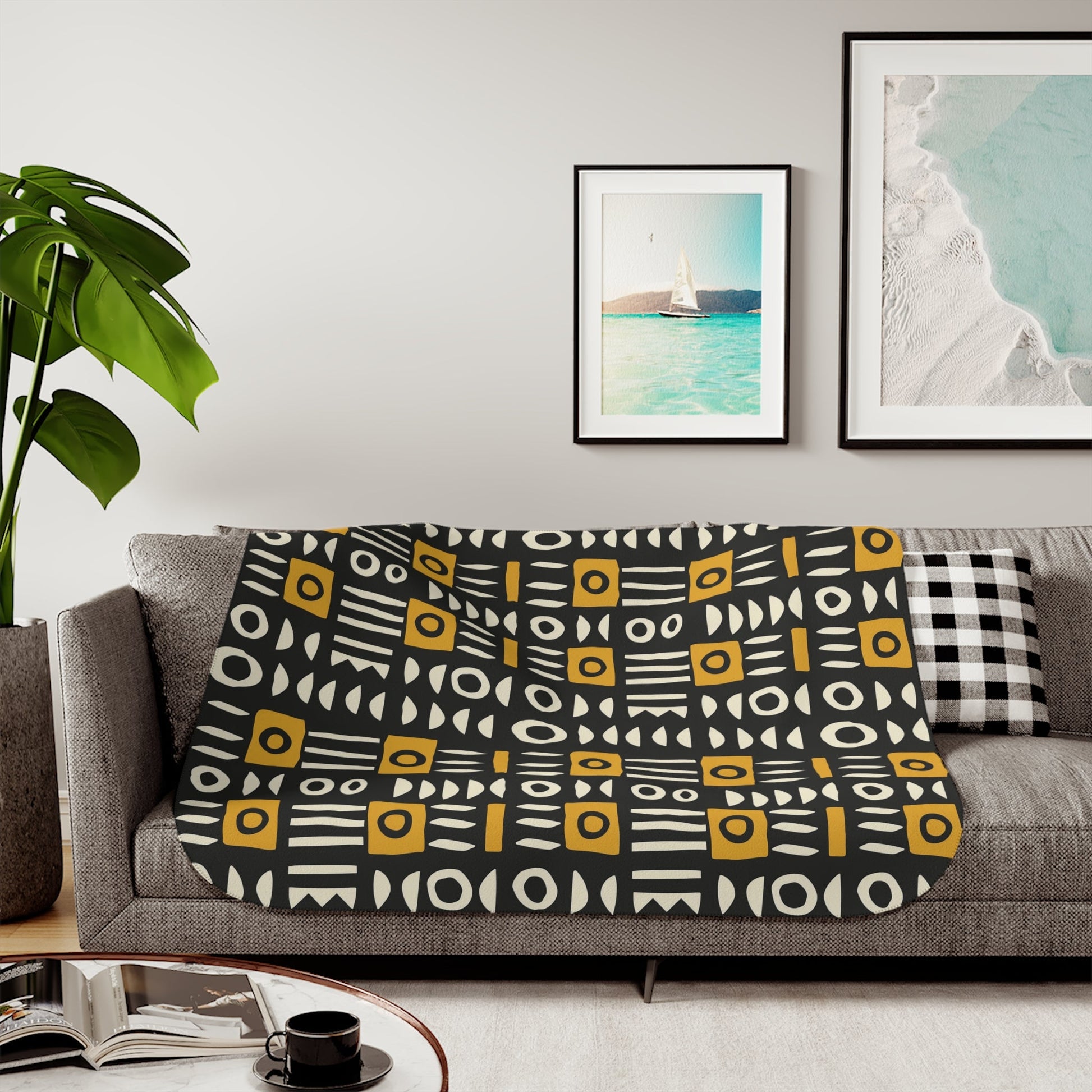 Mud Cloth Sherpa Blanket - SANKTUARI DECOR