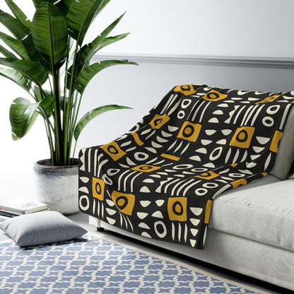 Mud Cloth Sherpa Blanket - SANKTUARI DECOR