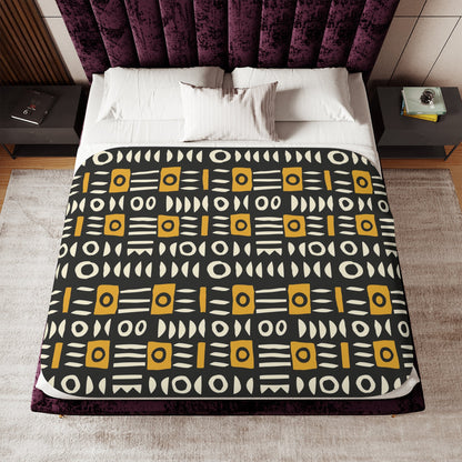 Mud Cloth Sherpa Blanket - SANKTUARI DECOR