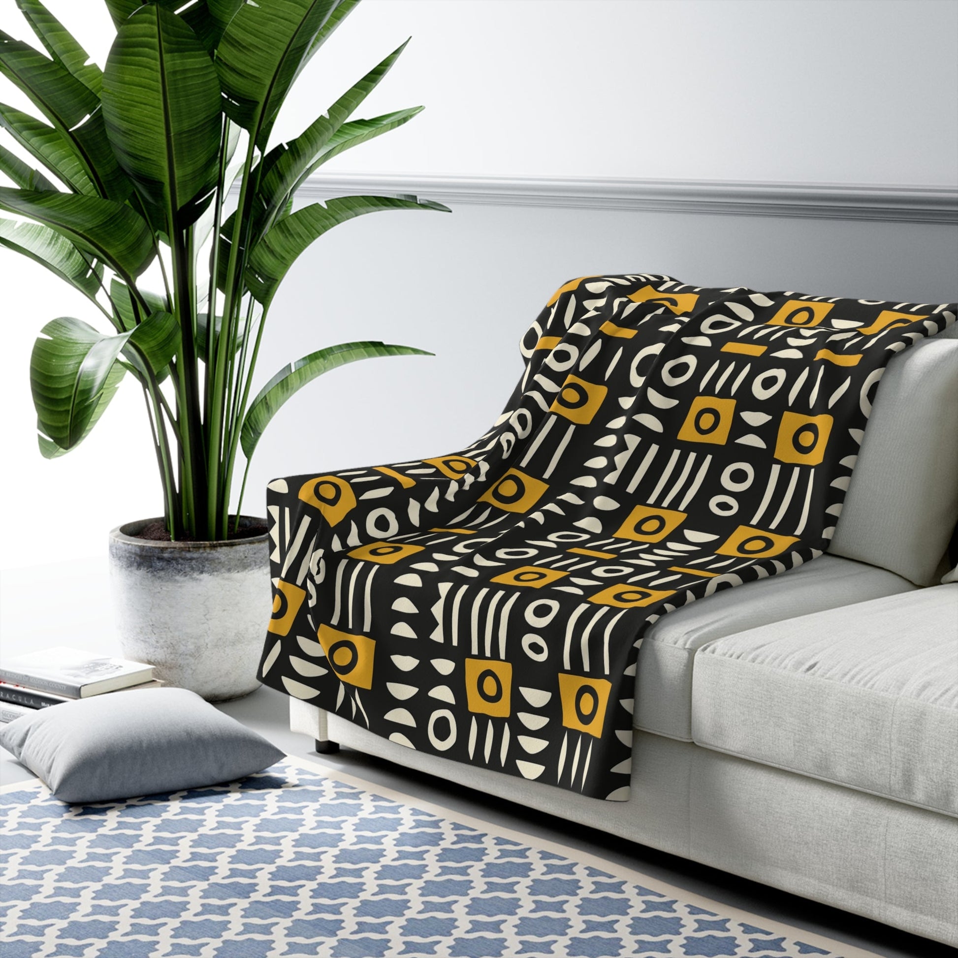 Mud Cloth Sherpa Blanket - SANKTUARI DECOR