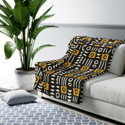 Mud Cloth Sherpa Blanket - SANKTUARI DECOR