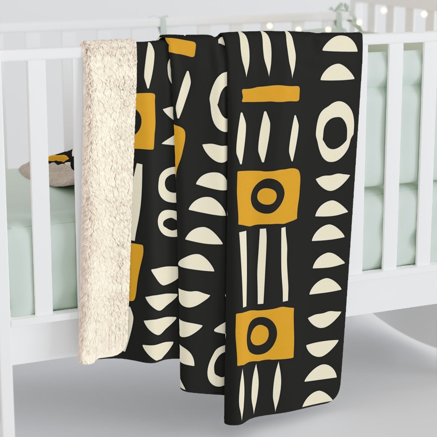 Mud Cloth Sherpa Blanket - SANKTUARI DECOR