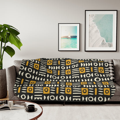 Mud Cloth Sherpa Blanket - SANKTUARI DECOR