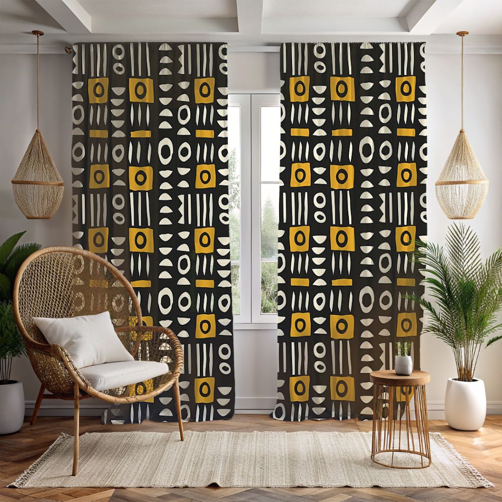 Mudcloth Blackout Curtain - SANKTUARI DECOR