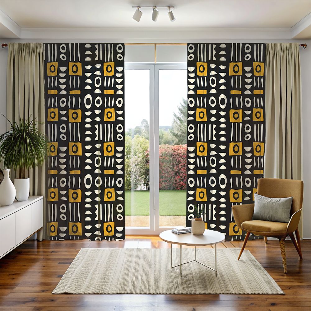 Mudcloth Blackout Curtain - SANKTUARI DECOR