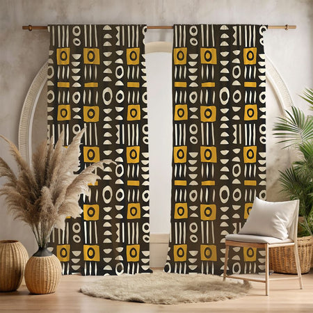 Mudcloth Blackout Curtain - SANKTUARI DECOR