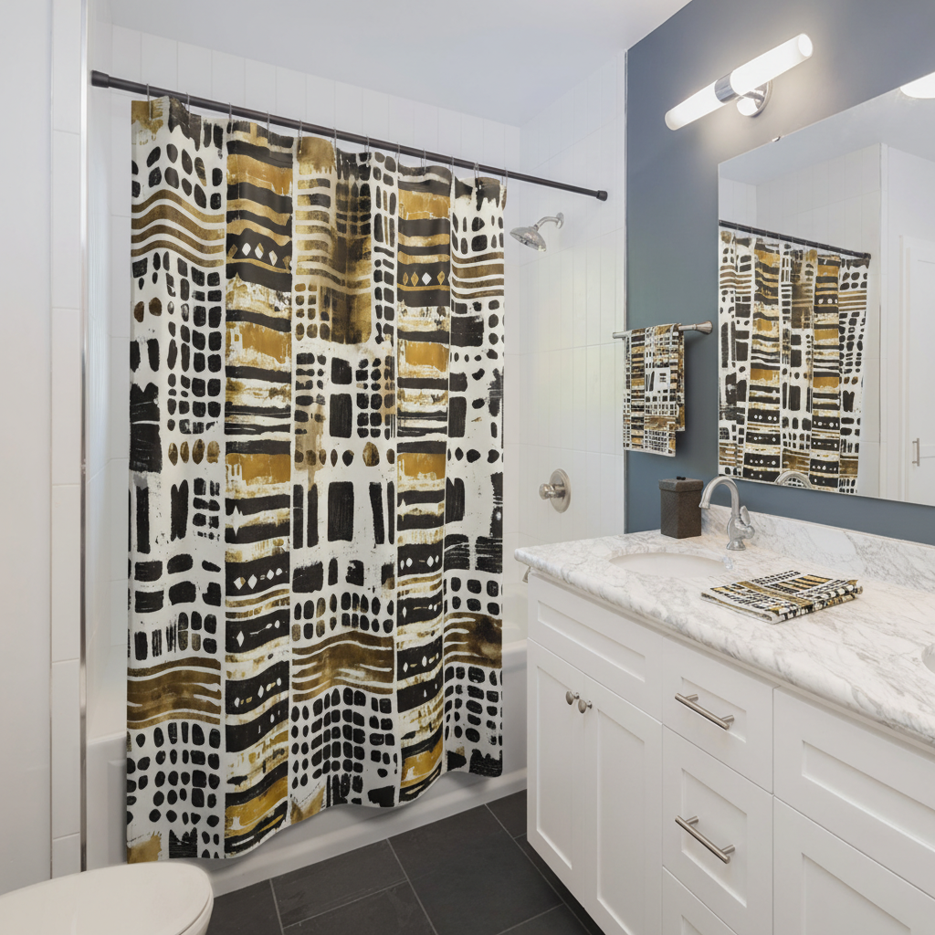 Mudcloth - Blue Accent Bathroom Hand Towels