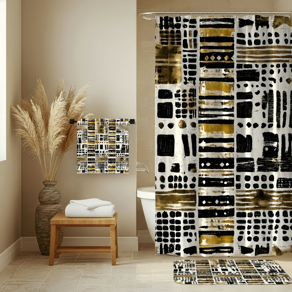 Mudcloth Polka Dot Bathroom Set - SANKTUARI DECOR