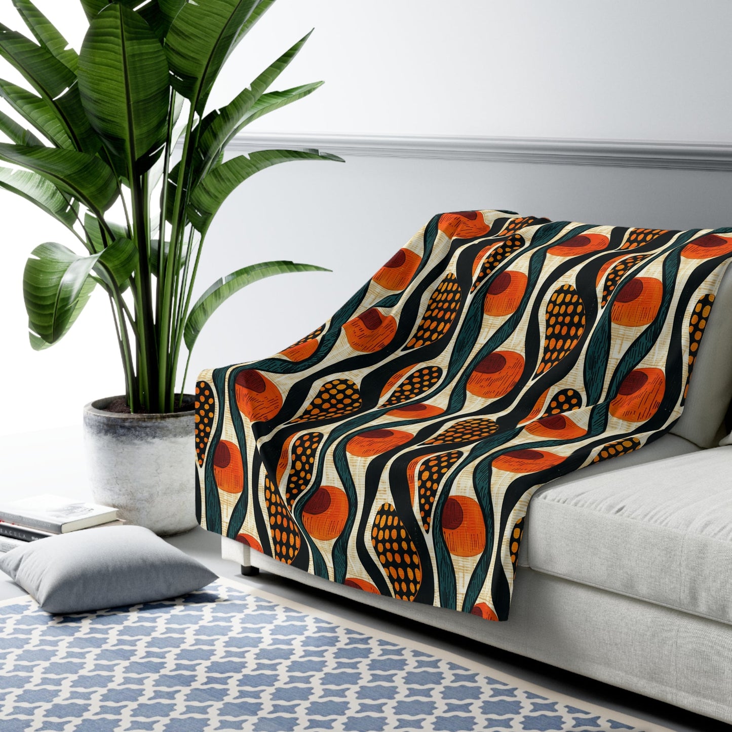 Mudcloth Sherpa Blanket - SANKTUARI DECOR