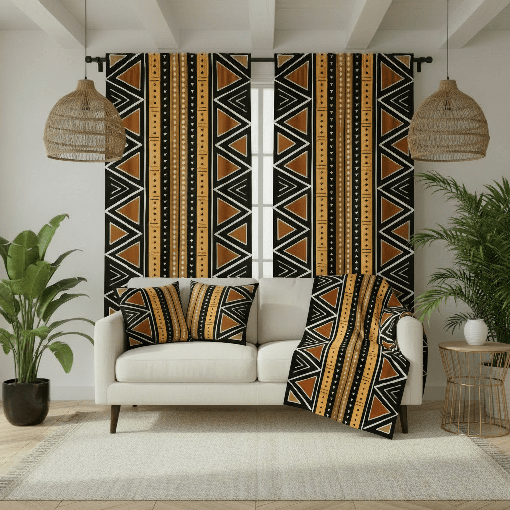 Mudcloth Stripe Living Room Bundle - SANKTUARI DECOR