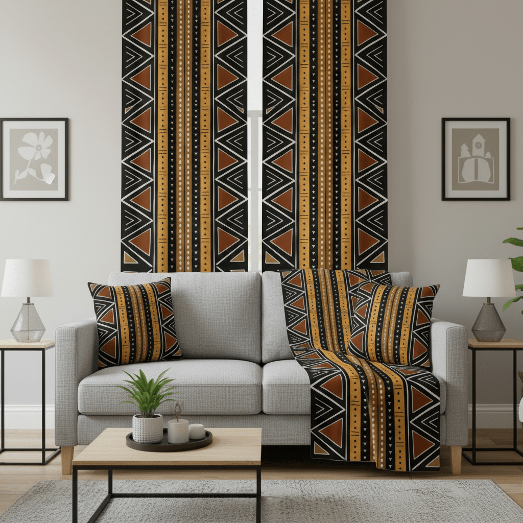 Mudcloth Stripe Living Room Bundle - SANKTUARI DECOR