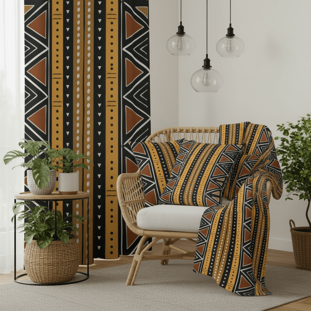 Mudcloth Stripe Living Room Bundle - SANKTUARI DECOR