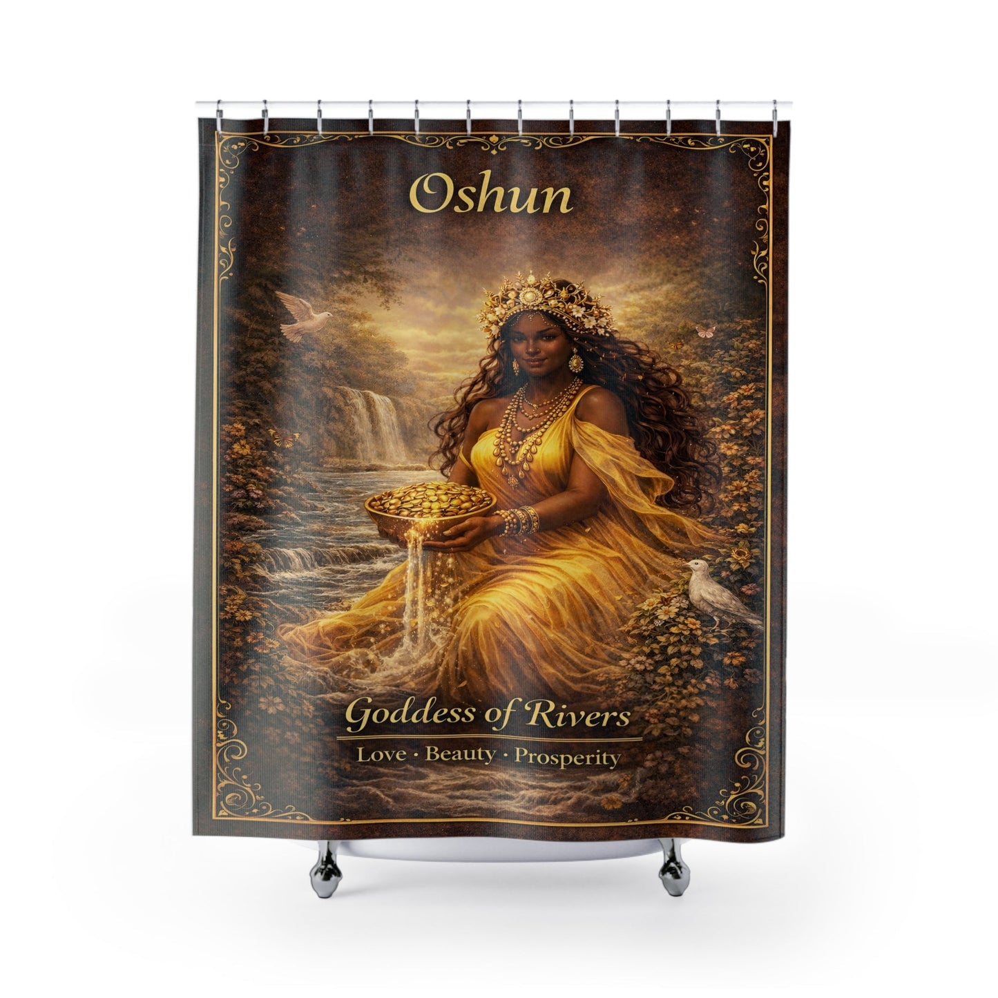 Oshun Goddess of Rivers Shower Curtain - SANKTUARI DECOR