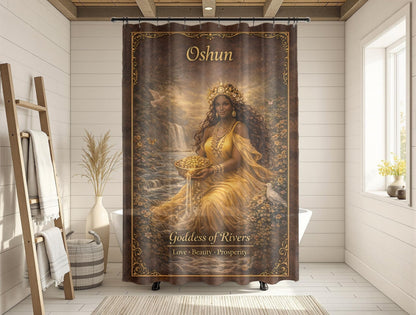 Oshun Goddess of Rivers Shower Curtain - SANKTUARI DECOR
