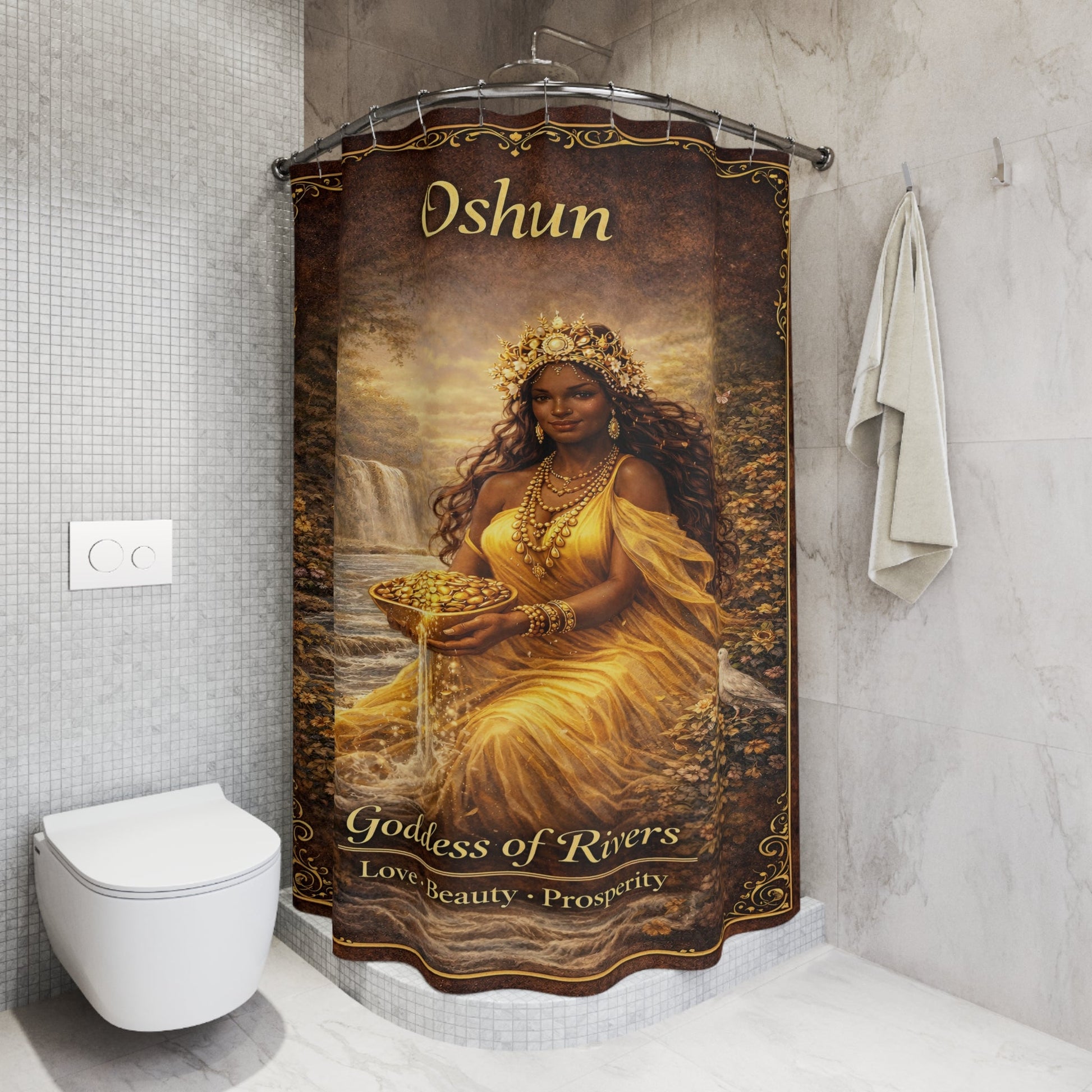 Oshun Goddess of Rivers Shower Curtain - SANKTUARI DECOR