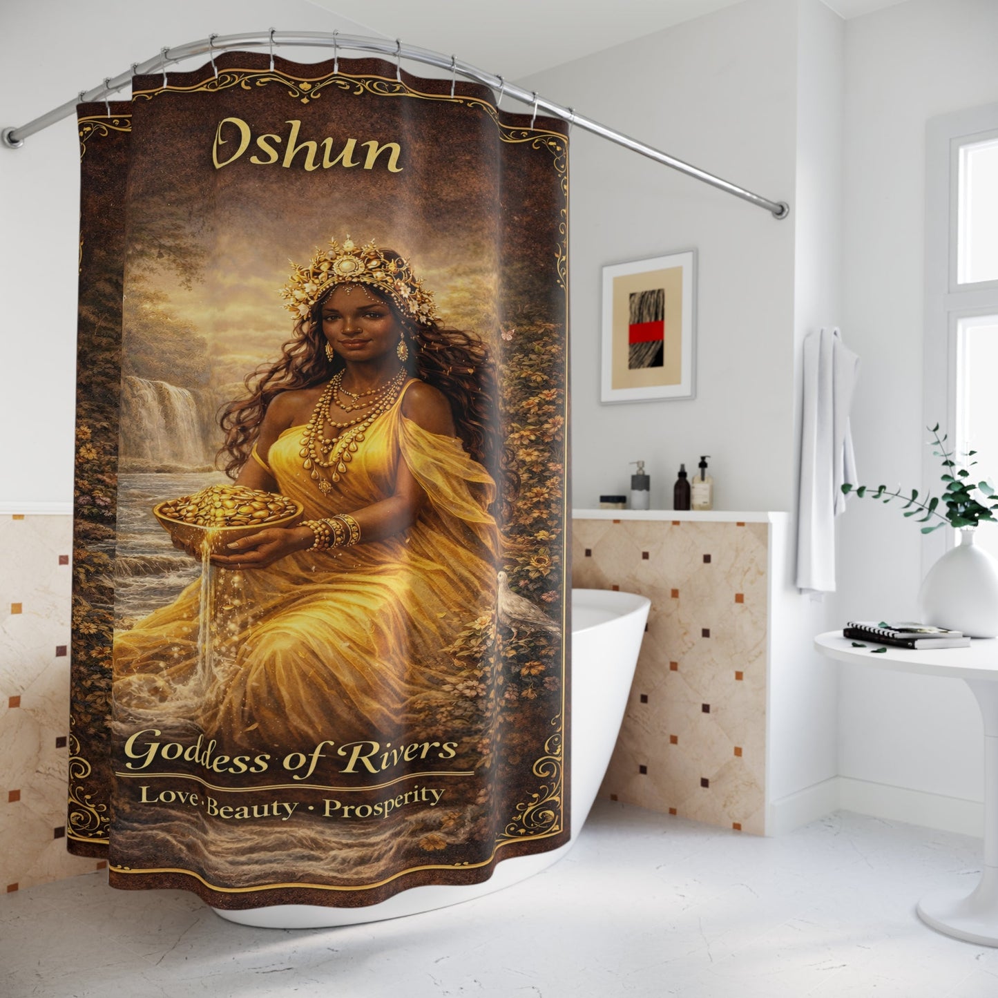Oshun Goddess of Rivers Shower Curtain - SANKTUARI DECOR