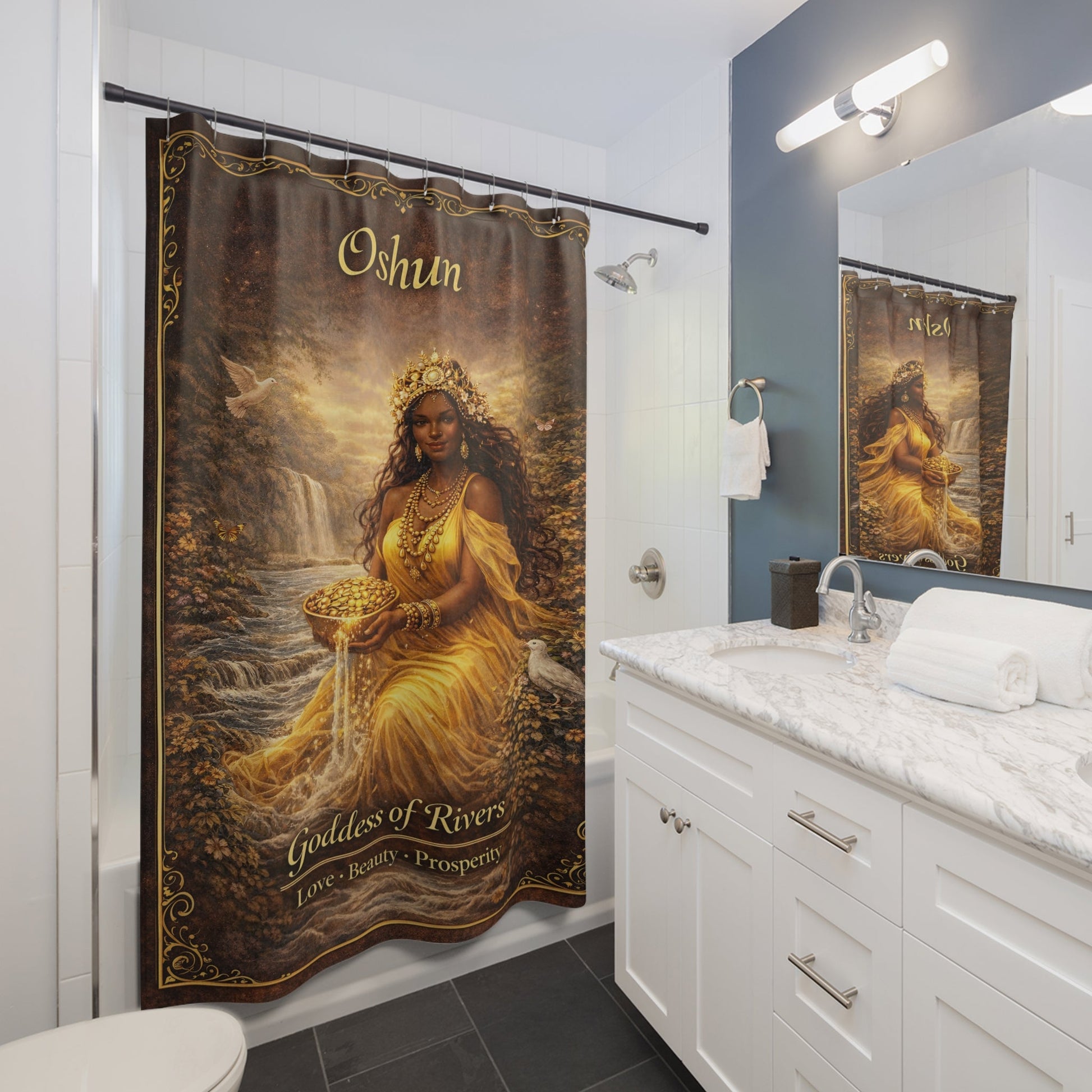 Oshun Goddess of Rivers Shower Curtain - SANKTUARI DECOR