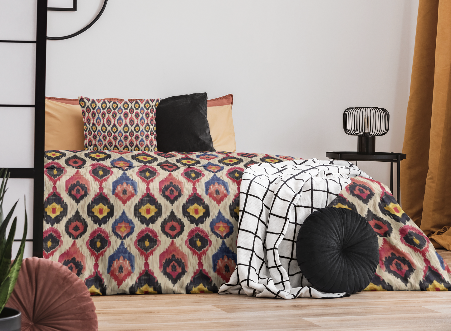 Ethnic Abstract Ikat Pattern Duvet Cover