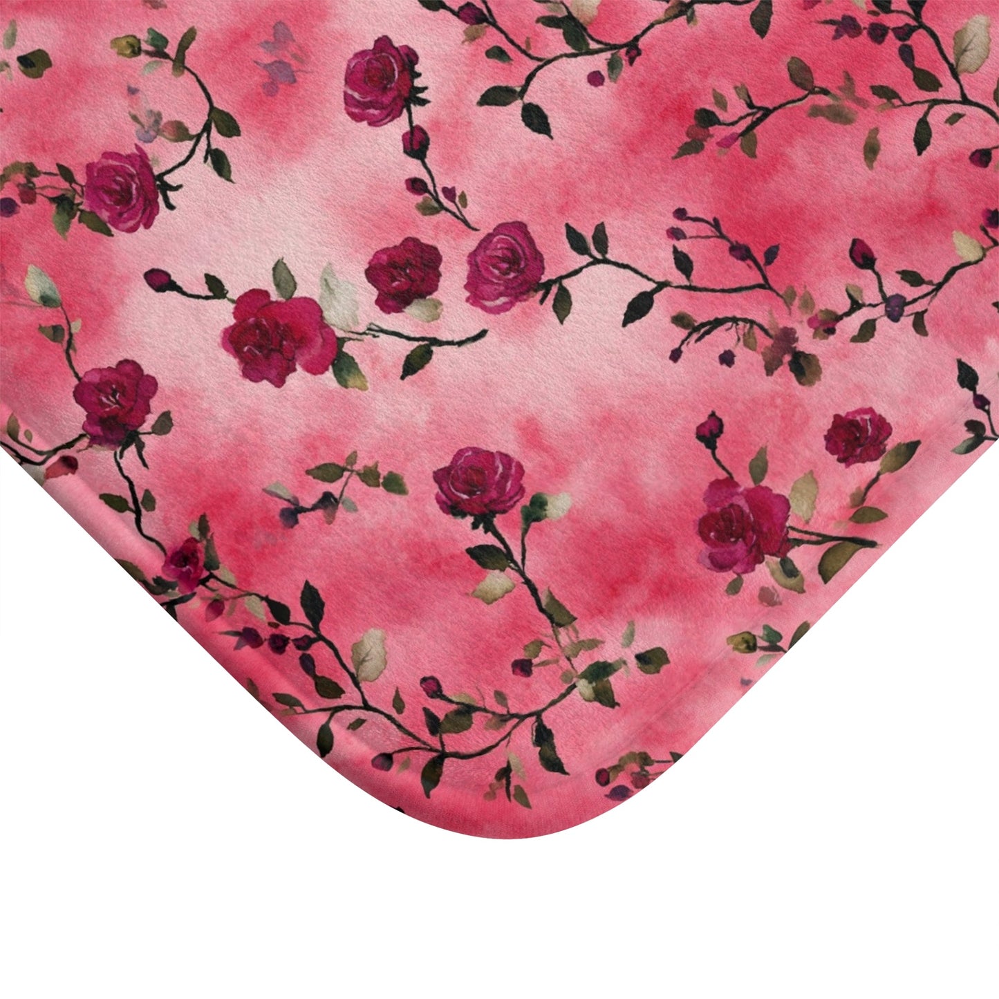 Pink Rose Floral Bath Mat - SANKTUARI DECOR