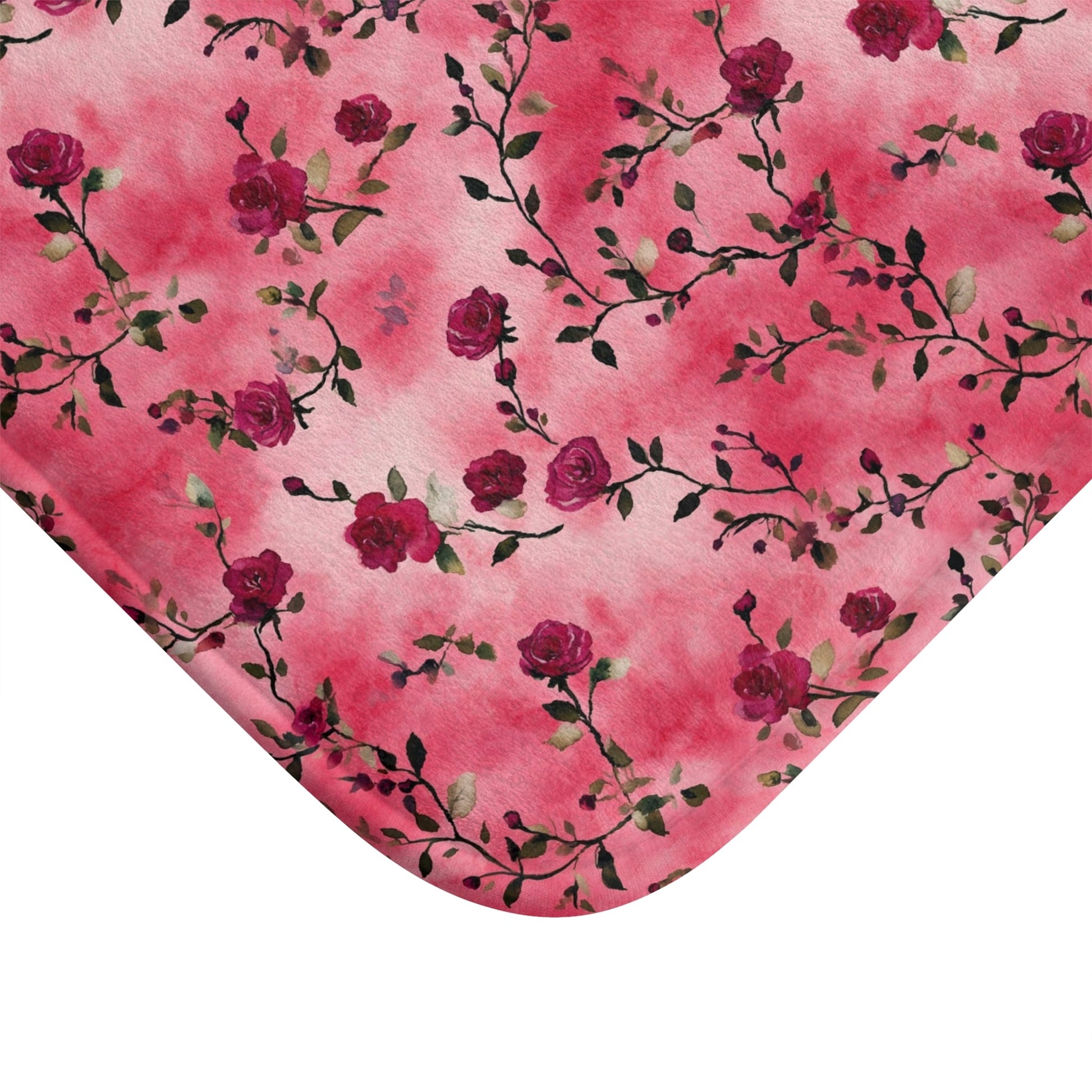 Pink Rose Floral Bath Mat - SANKTUARI DECOR