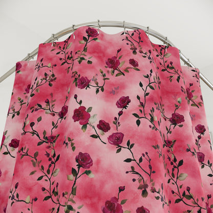Pink Rose Floral Shower Curtain - SANKTUARI DECOR