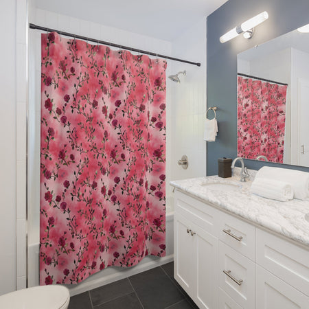Pink Rose Floral Shower Curtain - SANKTUARI DECOR
