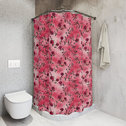Pink Rose Floral Shower Curtain - SANKTUARI DECOR