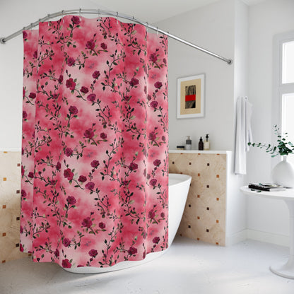 Pink Rose Floral Shower Curtain - SANKTUARI DECOR