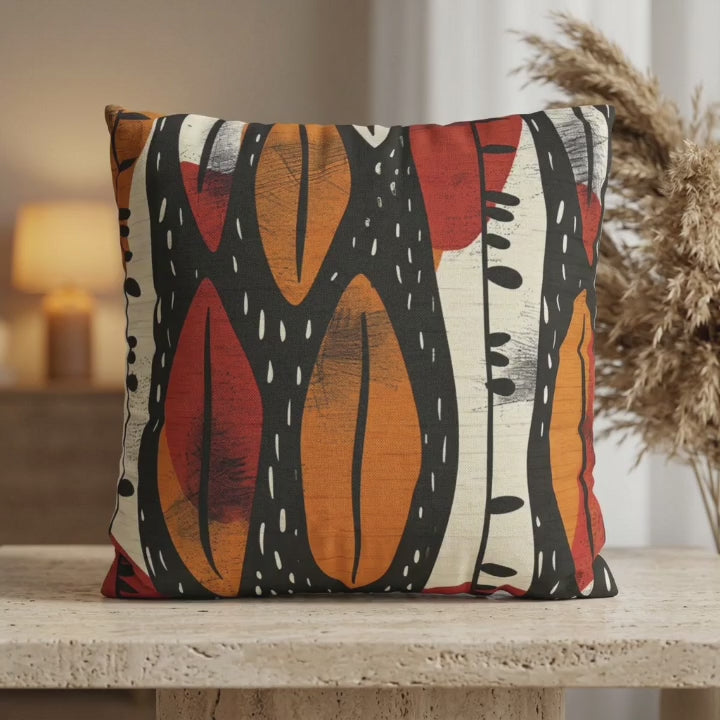 Tribal leaf pillow cover video