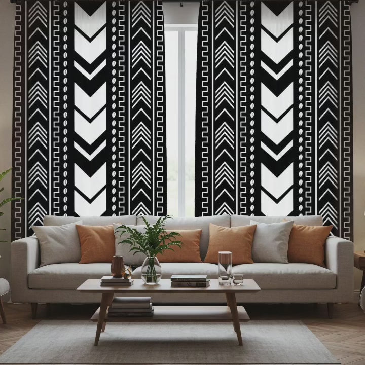 Black and White Stripe Curtains 